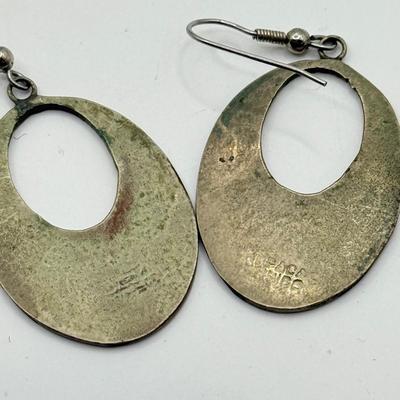 LOT 189: Sterling and Enamel Earrings w/ Sterling Ring (weight of sterling pcs only - 16.37g)