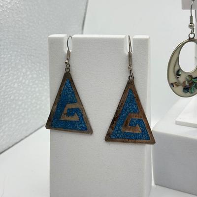 LOT 189: Sterling and Enamel Earrings w/ Sterling Ring (weight of sterling pcs only - 16.37g)