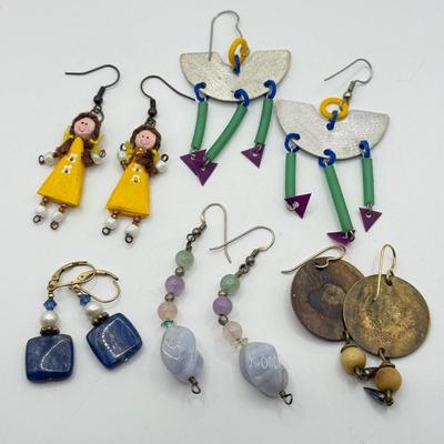 LOT 201: Hand Made & Stone Earring Collection