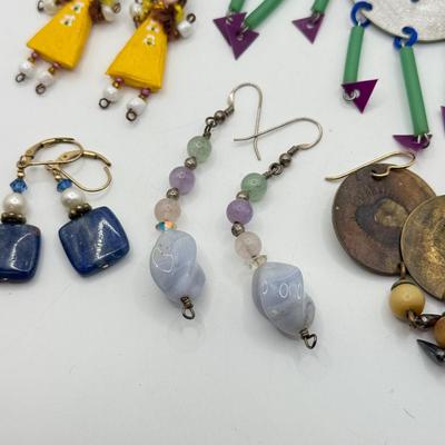 LOT 201: Hand Made & Stone Earring Collection