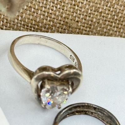 LOT 203: Collection of Mostly Sterling Heart Jewelry (25.3g)