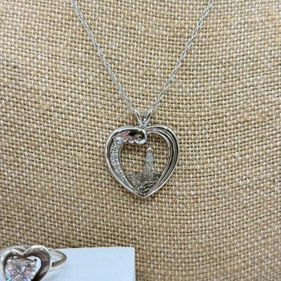 LOT 203: Collection of Mostly Sterling Heart Jewelry (25.3g)