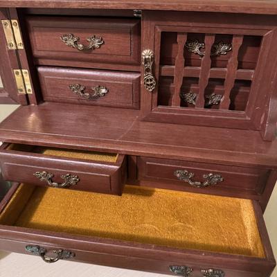 Vintage Jewelry Boxes and Pink Clock