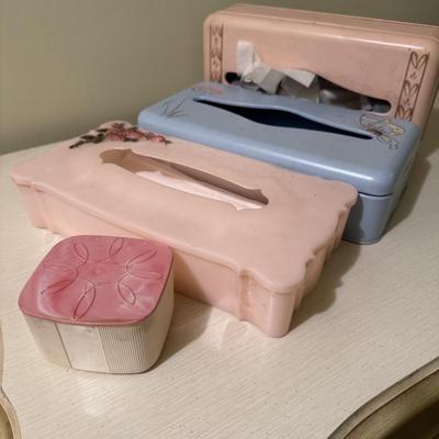 Vintage Metal and Plastic Tissue Boxes