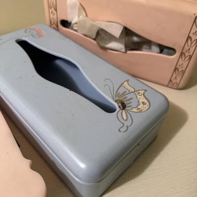 Vintage Metal and Plastic Tissue Boxes