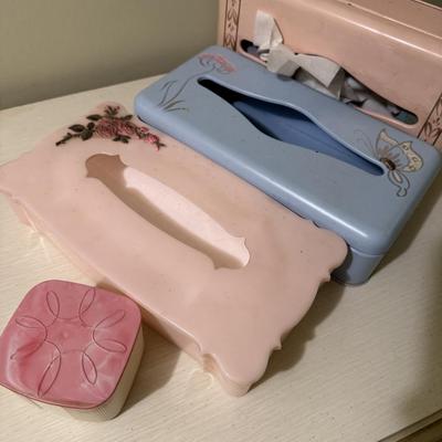 Vintage Metal and Plastic Tissue Boxes
