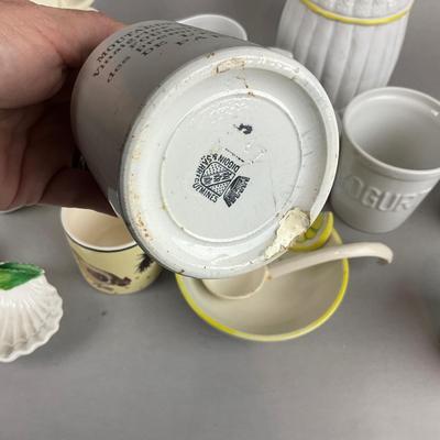 K406 Large Lot of French , Italian, Portugal Pottery Condiment Jars