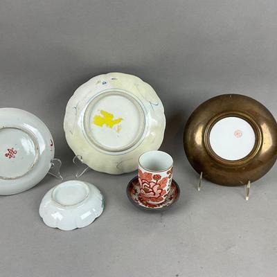 D408 Antique Japanese Imari Plate & Antique Chinese Export Pottery Lot