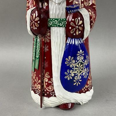 Z410 Large Handpainted Russian Carved Wooden Santa