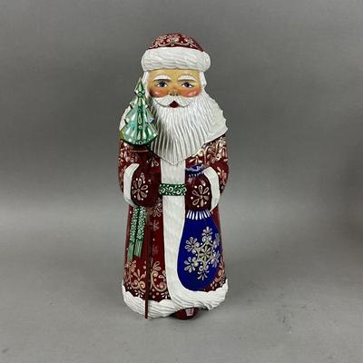 Z410 Large Handpainted Russian Carved Wooden Santa