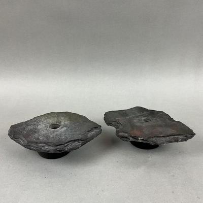 A416 Pair of Stone Top Ikebana Arrangement