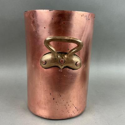 K418 Antique French Copper Stock Pot