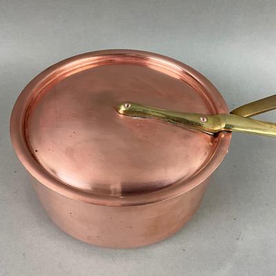 K419 Vintage French Copper Lidded Sauce Pan
