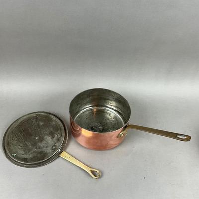 K419 Vintage French Copper Lidded Sauce Pan