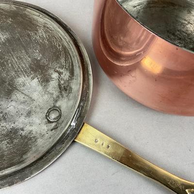 K419 Vintage French Copper Lidded Sauce Pan