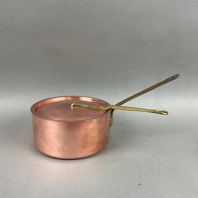 K419 Vintage French Copper Lidded Sauce Pan