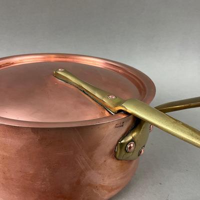 K419 Vintage French Copper Lidded Sauce Pan