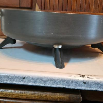 Vintage Dominion Electric waffle iron and a Circulon electric skillet