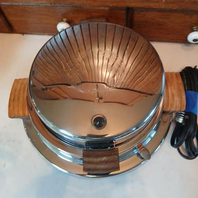 Vintage Dominion Electric waffle iron and a Circulon electric skillet