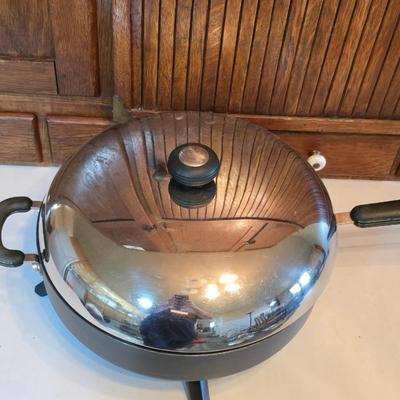 Vintage Dominion Electric waffle iron and a Circulon electric skillet