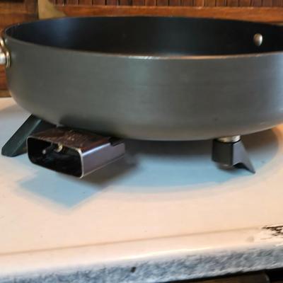 Vintage Dominion Electric waffle iron and a Circulon electric skillet