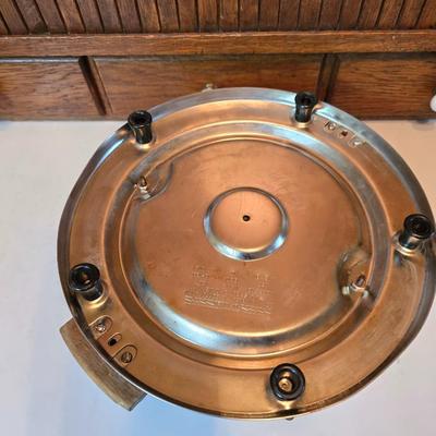 Vintage Dominion Electric waffle iron and a Circulon electric skillet