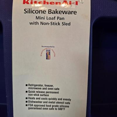 Glass bowls - New Kitchaid Silicone bakeware mini loaf pan - glass pie dishes and a glass cake pan