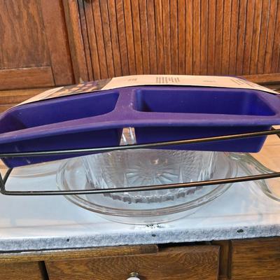 Glass bowls - New Kitchaid Silicone bakeware mini loaf pan - glass pie dishes and a glass cake pan
