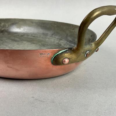 K422 Vintage French Copper Au Gratin Saute Pan