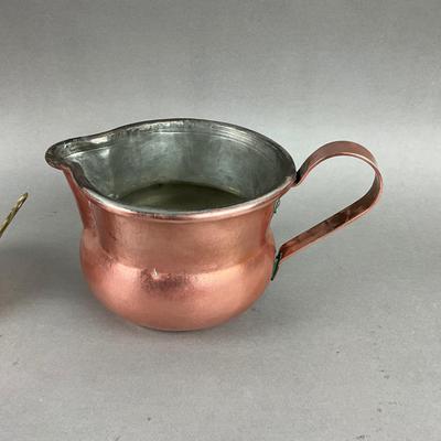 K423 Set of Vintage Misc. Copper Cookware, Shell Mold, Pot Hangers