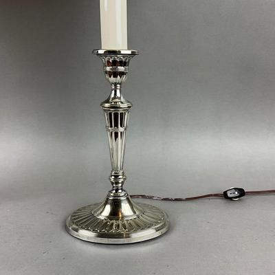 D427 Vintage Silverplated Candlestick Lamps
