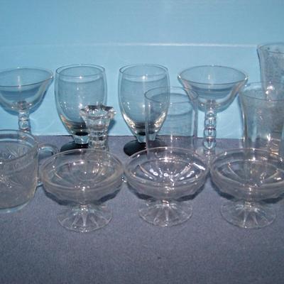 LOT 70 NICE VINTAGE GLASSWARE HEISEY/CANDLEWICK plus