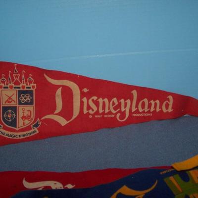 LOT 73 GREAT VINTAGE PENNANTS--DISNEYLAND