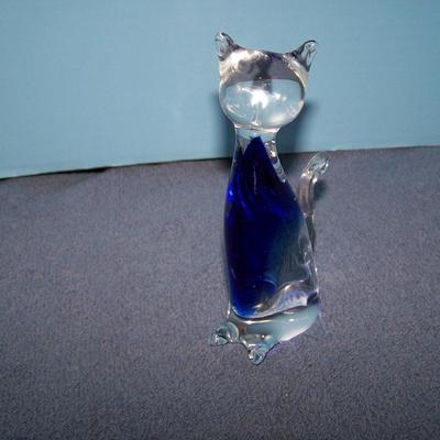 LOT 85 WONDERFUL COLLECTABLE ART GLASS CATS--1 MURANO