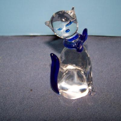 LOT 85 WONDERFUL COLLECTABLE ART GLASS CATS--1 MURANO