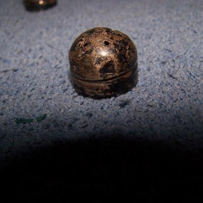 LOT 91 LOVELY VINTAGE CRYSTAL SHAKERS--1 PR STERLING TOPS