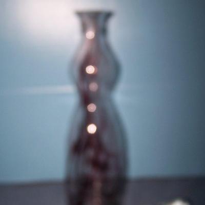 LOT 94 GORGEOUS VINTAGE MCM ART GLASS VASE & DECANTER