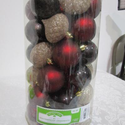 New pkg 41 shatterproof Christmas ornaments