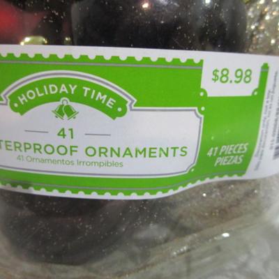 New pkg 41 shatterproof Christmas ornaments