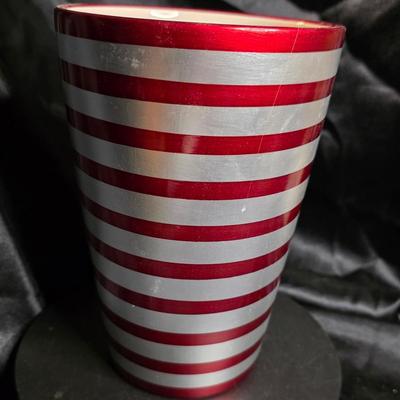 Vintage ProFlowers Candy-Cane Striped Christmas Vase – Pure Holiday Magic in Ceramic