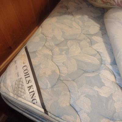 King Size Wood Frame Bed with Mattress