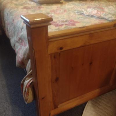 King Size Wood Frame Bed with Mattress