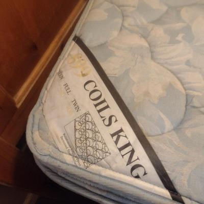 King Size Wood Frame Bed with Mattress