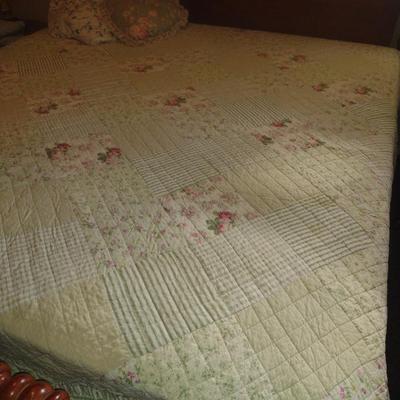 Isabella's Journey King Size Quilted Coverlet with Various Throw Pillows