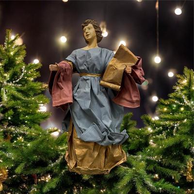 Sale Photo Thumbnail #81: Vintage Handcrafted Paper Mache Christmas Angel Figurine
Approximately 15" Tall