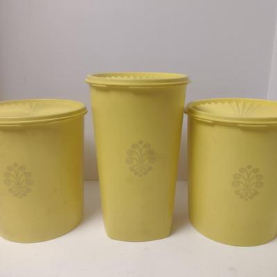 Collection of Vintage Tupperware Canisters with Lids- Three Pieces