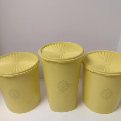 Collection of Vintage Tupperware Canisters with Lids- Three Pieces