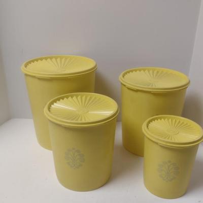 Collection of Vintage Tupperware Nesting Canisters with Lids- Four Pieces