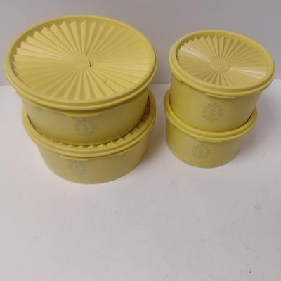 Collection of Vintage Tupperware Canisters with Lids- Four Pieces