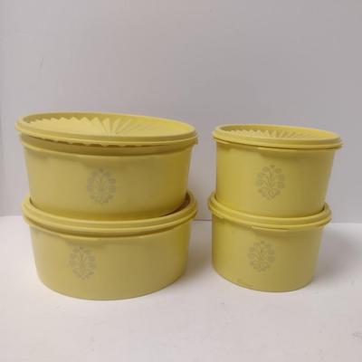 Collection of Vintage Tupperware Canisters with Lids- Four Pieces